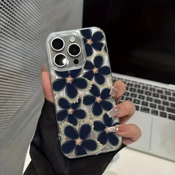 Apple iPhone 16 Pro/Max Shiny Floral phone case - Picture 1 of 6